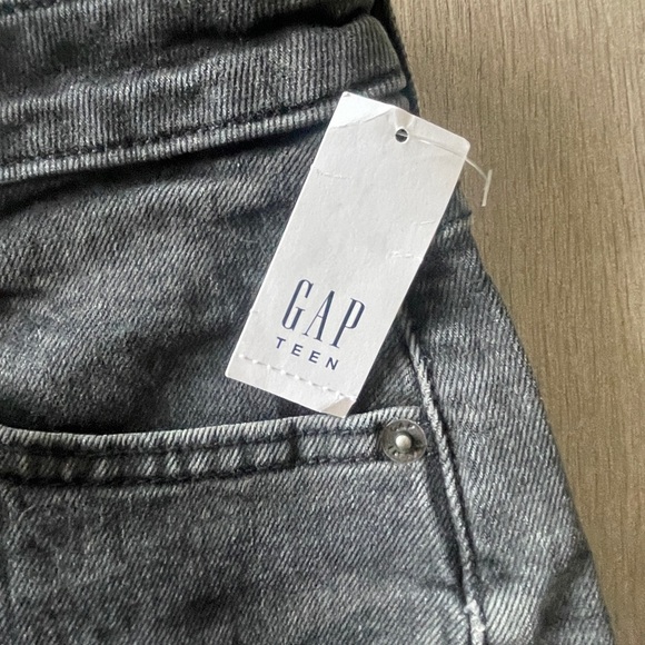 GAP Teen Sky High Short Black Jean Shorts Distressed Style Size 14 - Picture 2 of 4